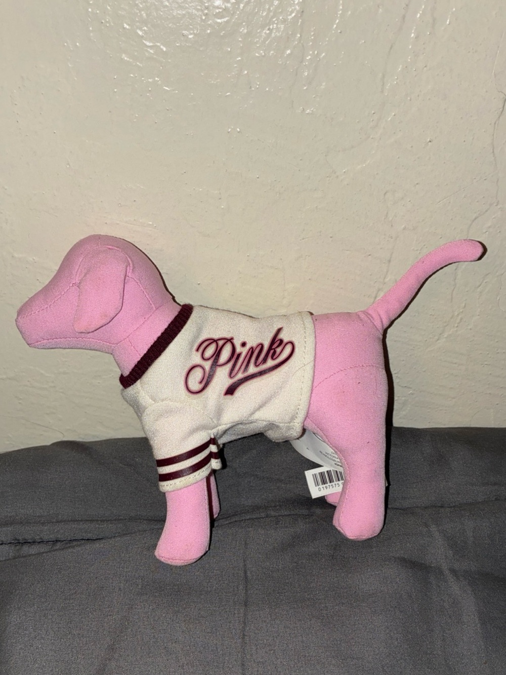 PINK Victoria's Secret Pink Plush Dog Mannequin with Varsity Sweater